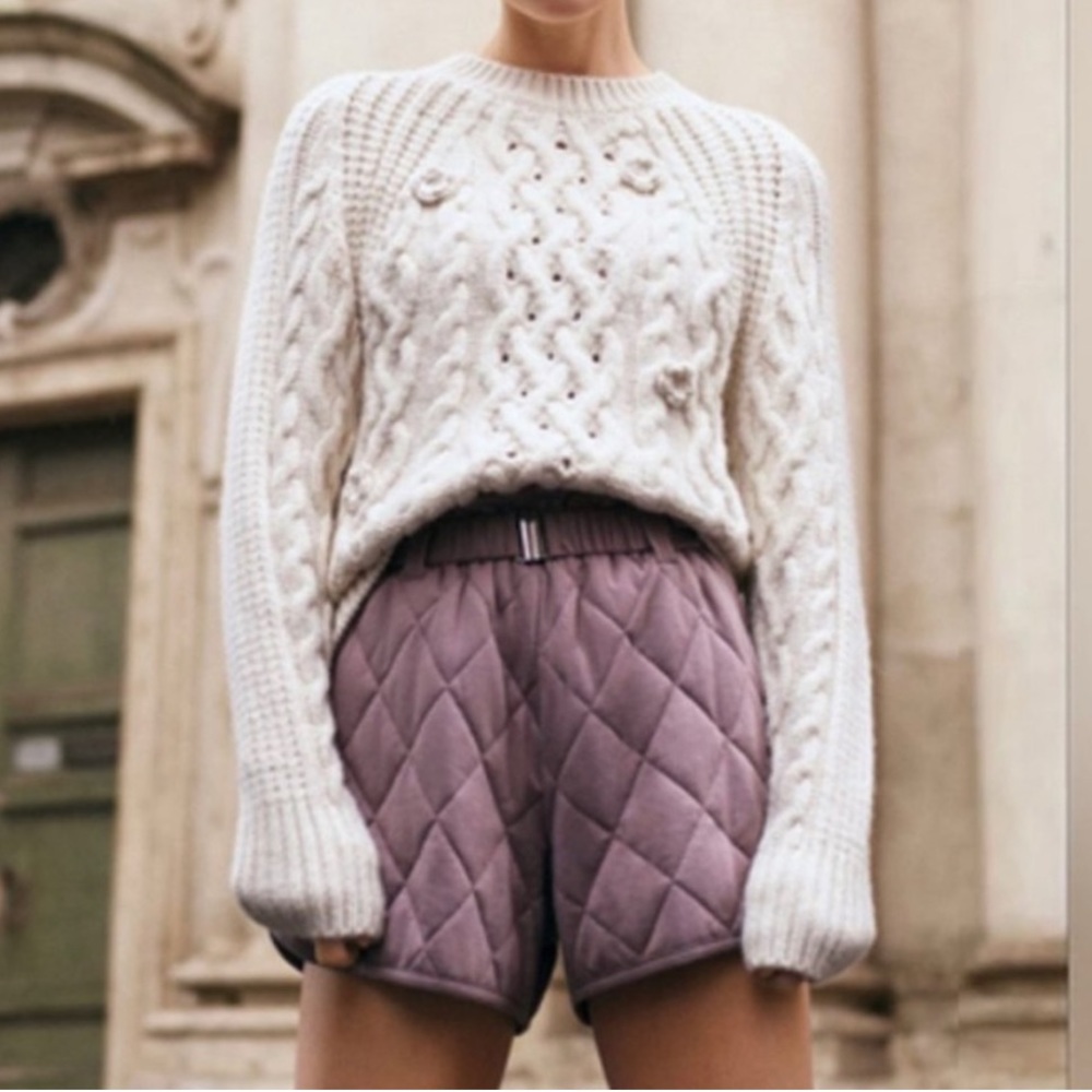 Mango floral appliqué sweater